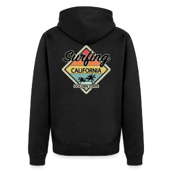 Surfeurs surfeurs californiens - Veste à capuche bio Premium Unisexe - noir - Dos - Nico (187cm)