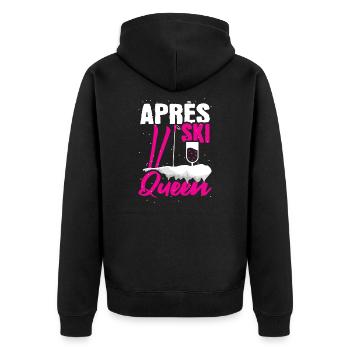 Skifahrer Skifahren Skilaufen - Unisex Premium Bio Zip Hoodie - Schwarz - Hinten - Nico (187cm)