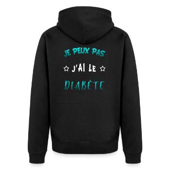 Je peux pas je suis diabétique - Veste à capuche bio Premium Unisexe - noir - Dos - Nico (187cm)
