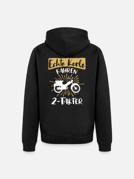 Zweitakter Moped Mofa Spruch - Unisex Premium Bio Zip Hoodie - Schwarz