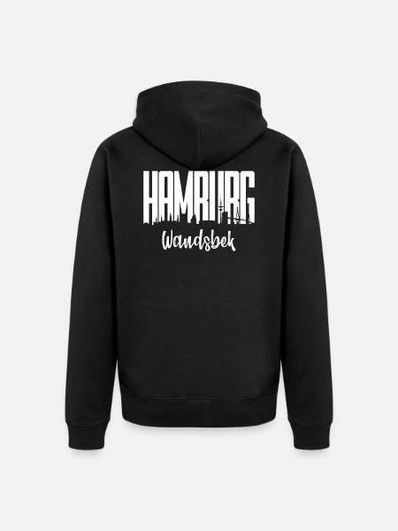 HAMBURG WANDSBEK - Unisex Premium Bio Zip Hoodie - Schwarz