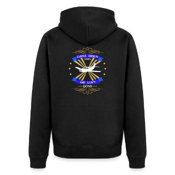 Propellerflugzeug ganz oben wird die Luft dünn - Unisex Premium Bio Zip Hoodie - Schwarz - Hinten - Nico (187cm)