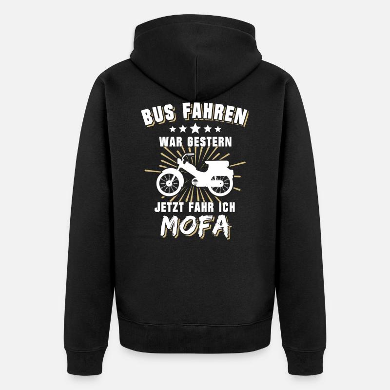 Mofa Führerschein Mofafahrer Mofaführerschein - Unisex Premium Bio Zip Hoodie - Schwarz