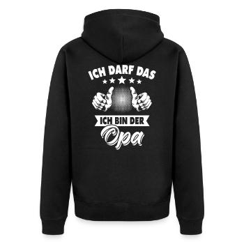 Opa Spruch Geschenk lustige Sprüche Enkel Opas - Unisex Premium Bio Zip Hoodie - Schwarz - Hinten - Nico (187cm)