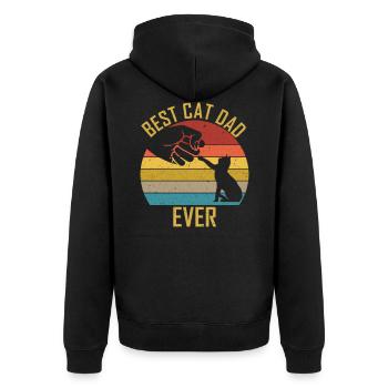 Katzenpapa Best cat dad ever rétro motif de chat - Veste à capuche bio Premium Unisexe - noir - Dos - Nico (187cm)