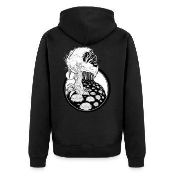 Schrei der Natur - Vektor - Unisex Premium Bio Zip Hoodie - Schwarz - Hinten - Nico (187cm)