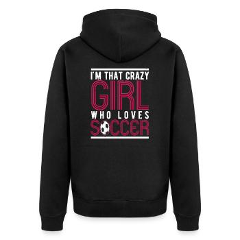 Soccer Girl Femmes Fan de football - Veste à capuche bio Premium Unisexe - noir - Dos - Nico (187cm)
