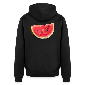 Melon melon in polygon style - Unisex Premium Organic Zip Hoodie - black - Back - Nico (187cm)