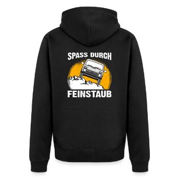 Russland Lada 4x4 Offroad Auto Spaß Feinstaub - Unisex Premium Bio Zip Hoodie - Schwarz - Hinten - Nico (187cm)