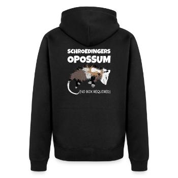 Schrödingers Opossum (Schrödingers Katze) ohne Box - Unisex Premium Bio Zip Hoodie - Schwarz - Hinten - Nico (187cm)
