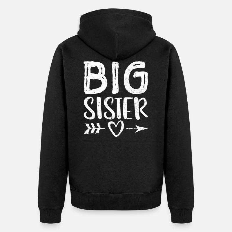 Grande soeur - soeur - Veste à capuche bio Premium Unisexe - noir