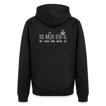 Barbecue Is Mir Egal Ihr Esst Das Jetzt So Geschen - Unisex Premium Bio Zip Hoodie - Schwarz - Hinten - Nico (187cm)