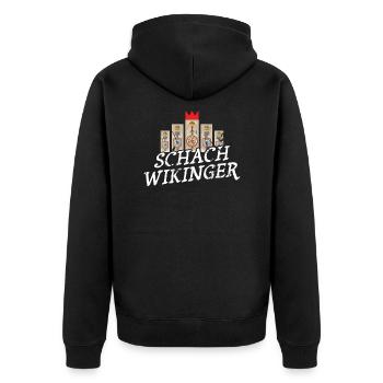 Kubb Schach Wikinger Geschenk Für Fans Von Kubb - Unisex Premium Bio Zip Hoodie - Schwarz - Hinten - Nico (187cm)