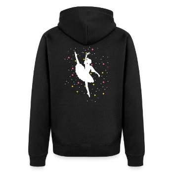 Ballerina Ballet Gift with Stars - Unisex Premium Organic Zip Hoodie - black - Back - Nico (187cm)
