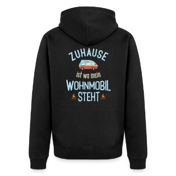 Wohnwagen/Wohnmobil Zuhause Ist Wo Mein Wohnmobil - Unisex Premium Bio Zip Hoodie - Schwarz - Hinten - Nico (187cm)