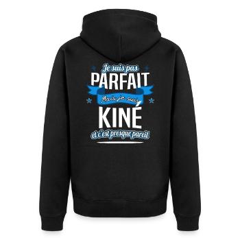kiné / Kinésithérapeute / ostéopathe - Veste à capuche bio Premium Unisexe - noir - Dos - Nico (187cm)