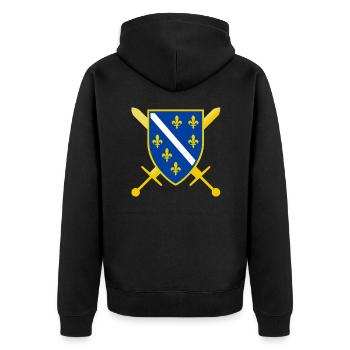 Bosnia Coat of Arms Bosna Gifts for Bosanac - Unisex Premium Organic Zip Hoodie - black - Back - Nico (187cm)