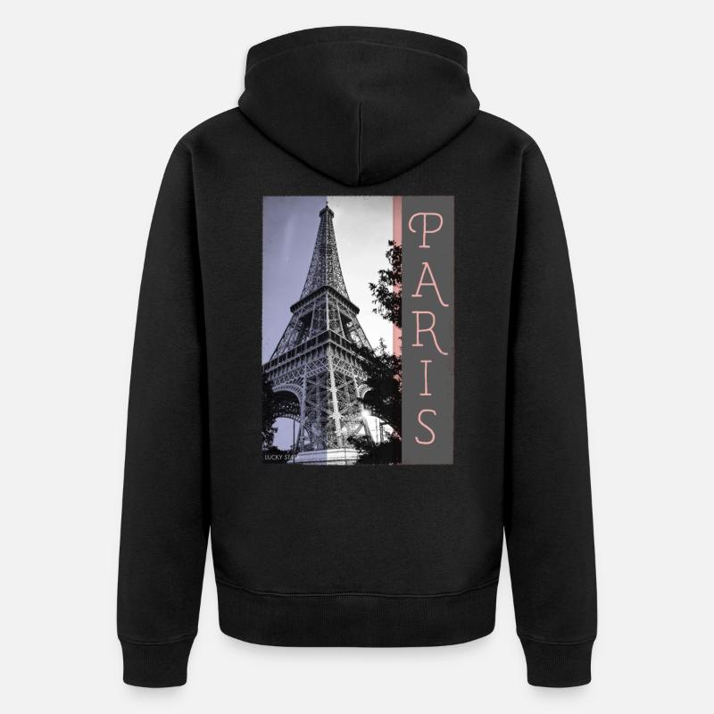 Paris Tour Eiffel - Paris - Veste à capuche bio Premium Unisexe - noir