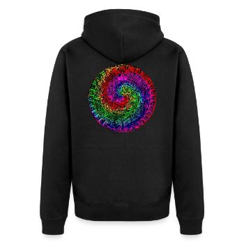 Calendrier aztèque Pierre du Soleil - Design C. - Veste à capuche bio Premium Unisexe - noir - Dos - Nico (187cm)