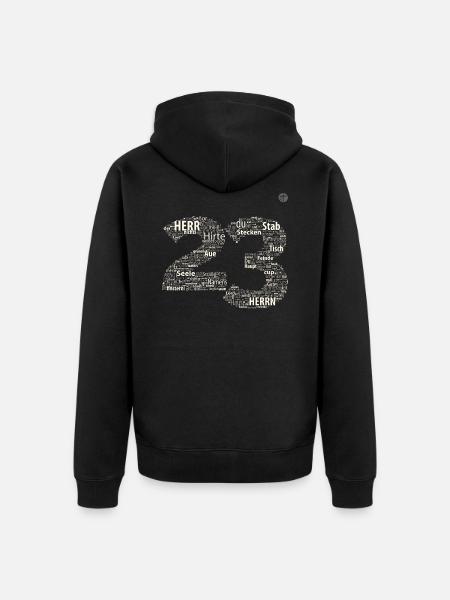 Psalm 23 - Unisex Premium Bio Zip Hoodie - Schwarz