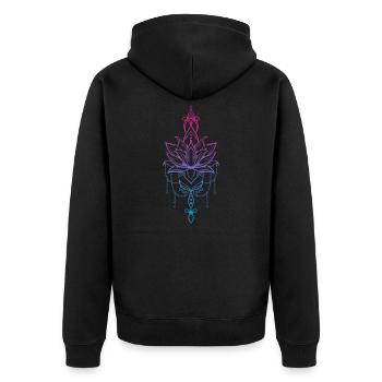 Méditation de fleur de lotus Relax Yoga - Veste à capuche bio Premium Unisexe - noir - Dos - Nico (187cm)