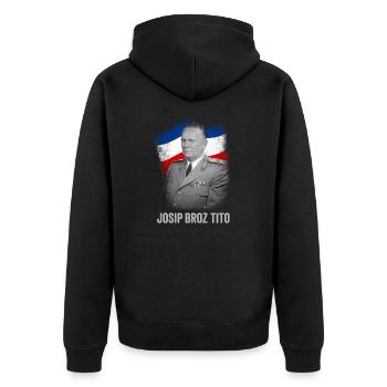 Josip Broz Tito Marsal SFRJ Yougoslavie - Veste à capuche bio Premium Unisexe - noir - Dos - Nico (187cm)