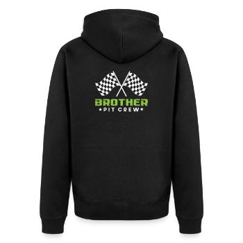 Brother Pit Crew Funny Car Race Birthday Gift - Unisex Premium Bio Zip Hoodie - Schwarz - Hinten - Nico (187cm)