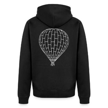 Heißluftballon - Unisex Premium Bio Zip Hoodie - Schwarz - Hinten - Nico (187cm)
