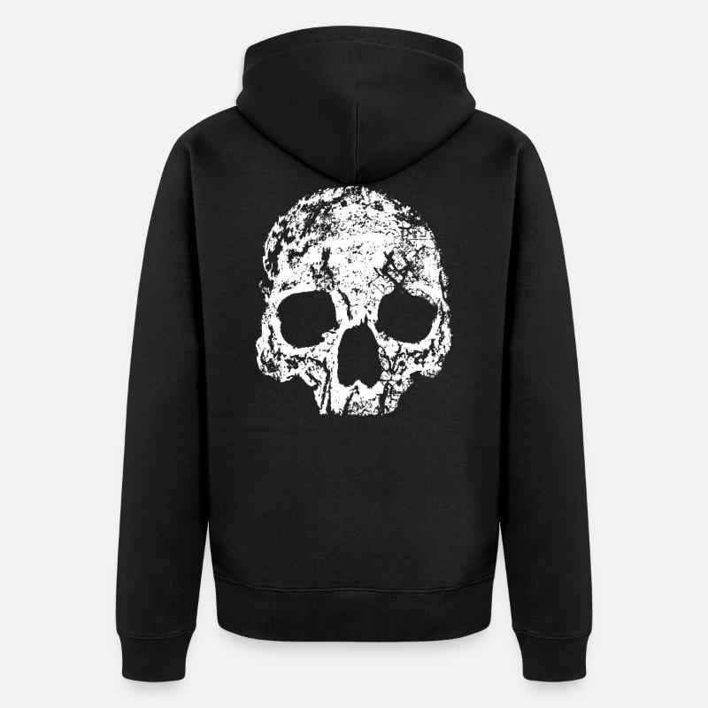 SKULL - Unisex Premium Bio Zip Hoodie - Schwarz
