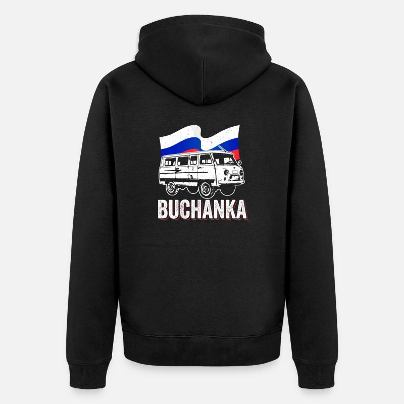 UAZ Buchanka 4x4 Russie - Veste à capuche bio Premium Unisexe - noir