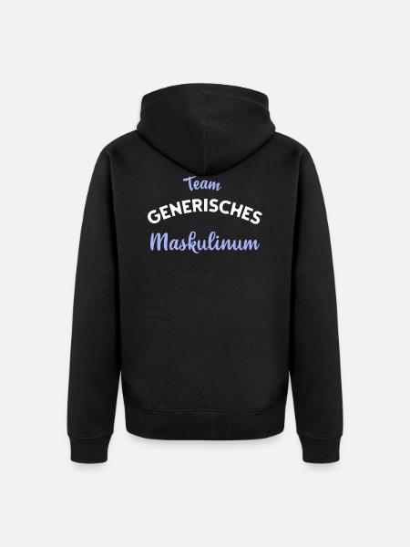 Gender Genderwahn Generisches Maskulinum Lustig - Premium økologisk unisex-hættejakke - sort