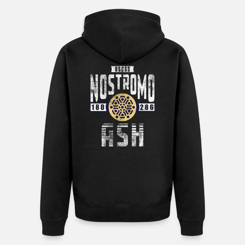 Alien Nostromo Mannschaftsrang Ash - Unisex Premium Bio Zip Hoodie - Schwarz