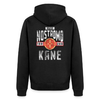 Alien Nostromo Mannschaftsrang Kane - Unisex Premium Bio Zip Hoodie - Schwarz - Hinten - Nico (187cm)