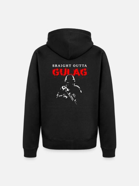 Straight outta Gulag Coldwar - Unisex Premium Organic Zip Hoodie - black