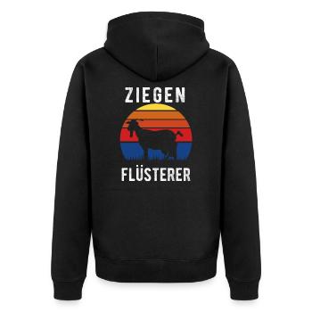 Ziegen Flüsterer lustiges Geschenk Bauer Farmer - Unisex Premium Bio Zip Hoodie - Schwarz - Hinten - Nico (187cm)