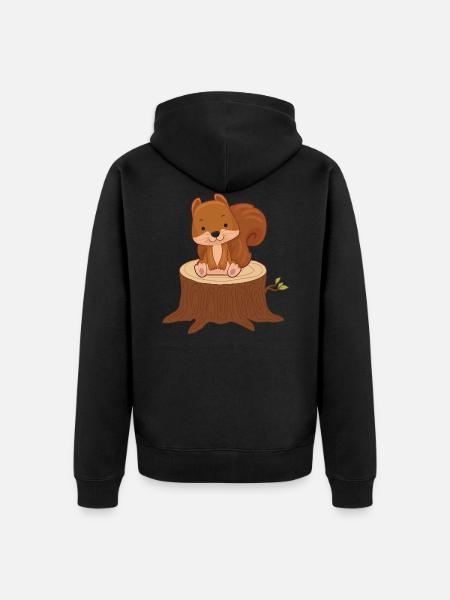Squirrel - Unisex Premium Organic Zip Hoodie - black