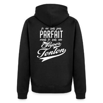 Super tonton cadeau super tonton humour - Veste à capuche bio Premium Unisexe - noir - Dos - Nico (187cm)