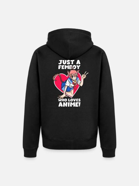 Femboy Anime Cosplay - Femboy Outfit Gaveidé - Premium økologisk unisex-hættejakke - sort