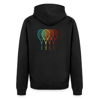 Tennis racket tennis gift idea Sporty sports - Unisex Premium Organic Zip Hoodie - black - Back - Nico (187cm)