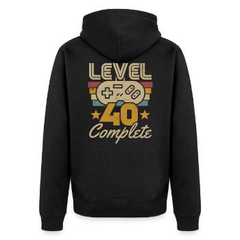 40e anniversaire niveau 40 Complete 40 ans cadeau - Veste à capuche bio Premium Unisexe - noir - Dos - Nico (187cm)