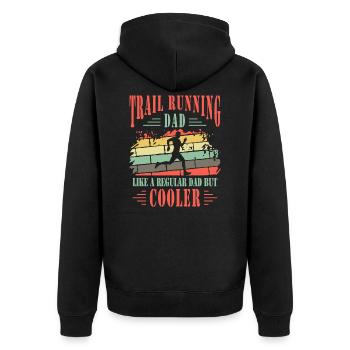 Trail Running Dad Cooler Ultra Runner Vater Geschenke - Unisex Premium Bio Zip Hoodie - Schwarz - Hinten - Nico (187cm)