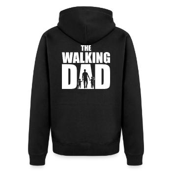 The Walking Dad Father Gift T-Shirt - Unisex Premium Organic Zip Hoodie - black - Back - Nico (187cm)
