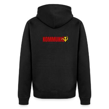 Kommunist UdSSR Flagge Hammer und Sichel Russia - Unisex Premium Bio Zip Hoodie - Schwarz - Hinten - Nico (187cm)