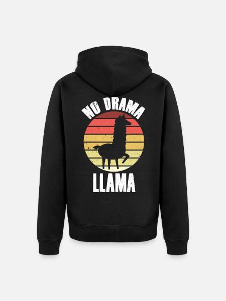 Lama Llama Alpaca - Unisex Premium Organic Zip Hoodie - black