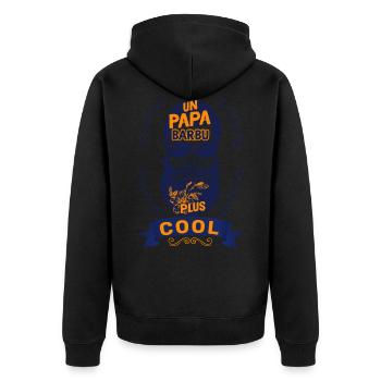 Papa avec Barbe trop cool - Veste à capuche bio Premium Unisexe - noir - Dos - Nico (187cm)