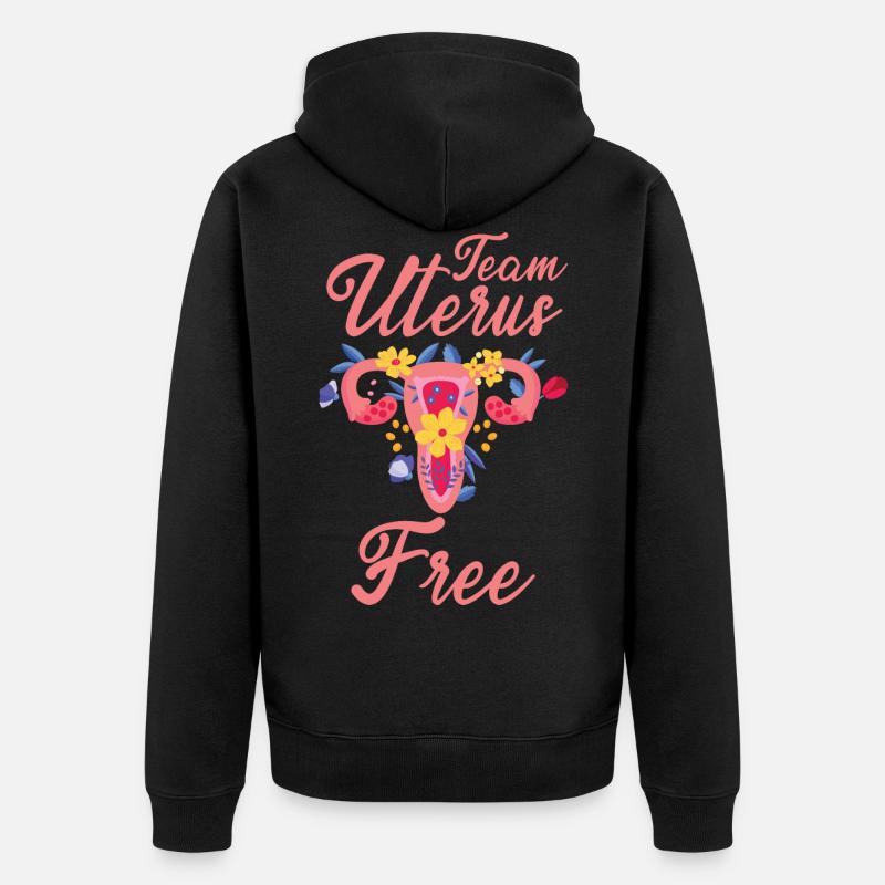 Uterus Gebärmutter Operation - Unisex Premium Bio Zip Hoodie - Schwarz