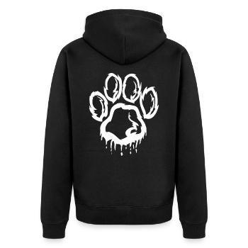 GRIZZLY BEAR CLAW Paw Print Brush Art - Unisex Premium Organic Zip Hoodie - black - Back - Nico (187cm)