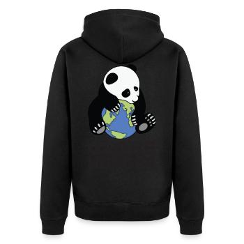 Globe Hugger Panda Hugging Planet Earth Save Nature - Veste à capuche bio Premium Unisexe - noir - Dos - Nico (187cm)