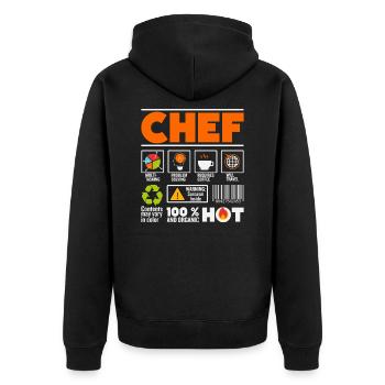Cuisine cuisine cuisine cuillère cuisinier cuisinier cadeau - Veste à capuche bio Premium Unisexe - noir - Dos - Nico (187cm)
