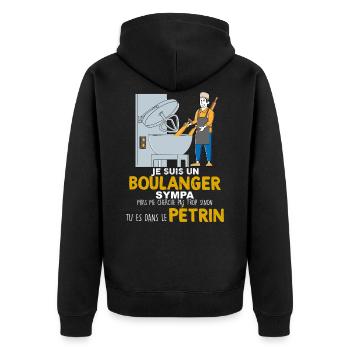 Boulangerie boulanger et le pétrin cadeau métier - Veste à capuche bio Premium Unisexe - noir - Dos - Nico (187cm)